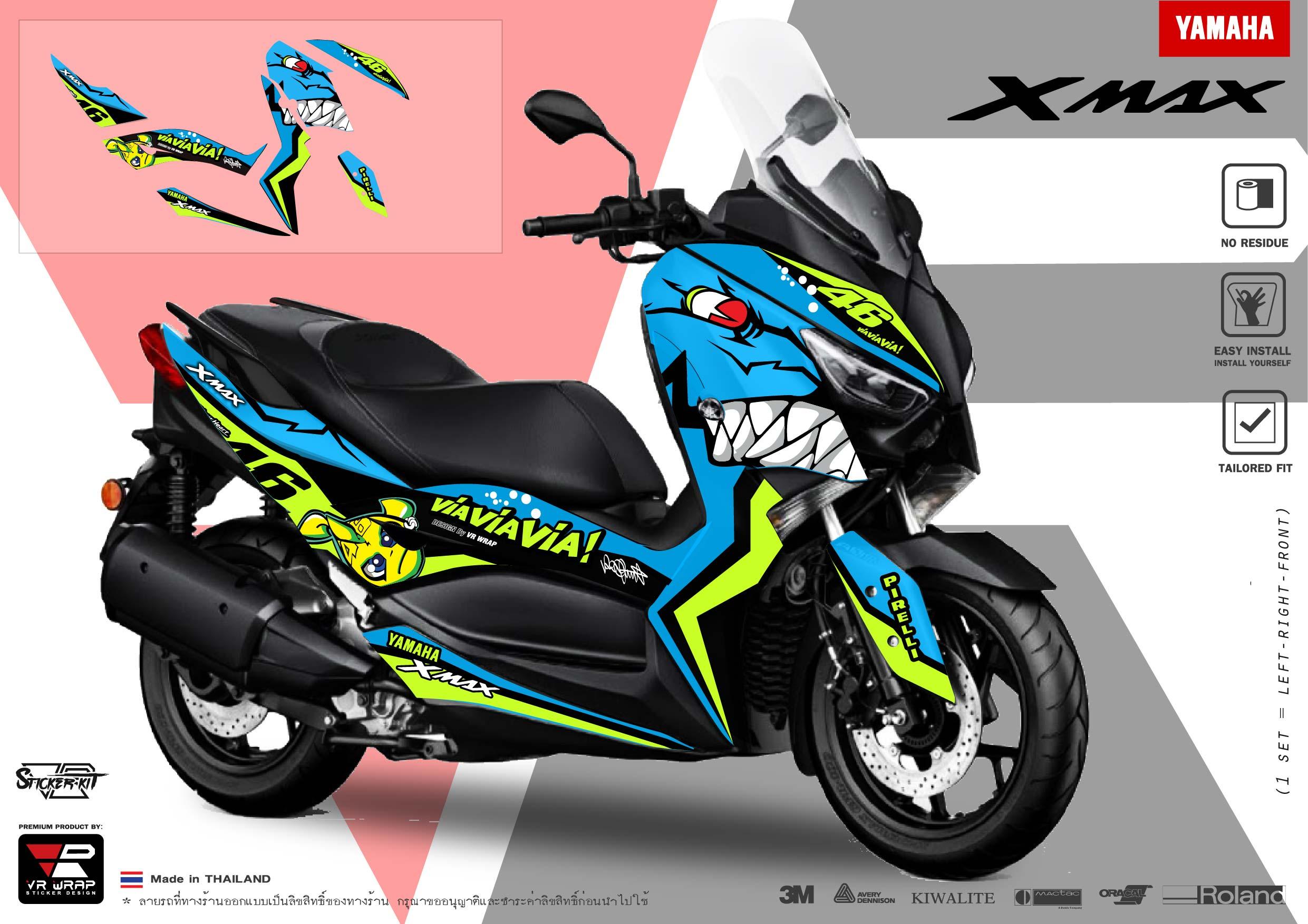 สติ๊กเกอร์ Yamaha Xmax 300 ลาย Shark