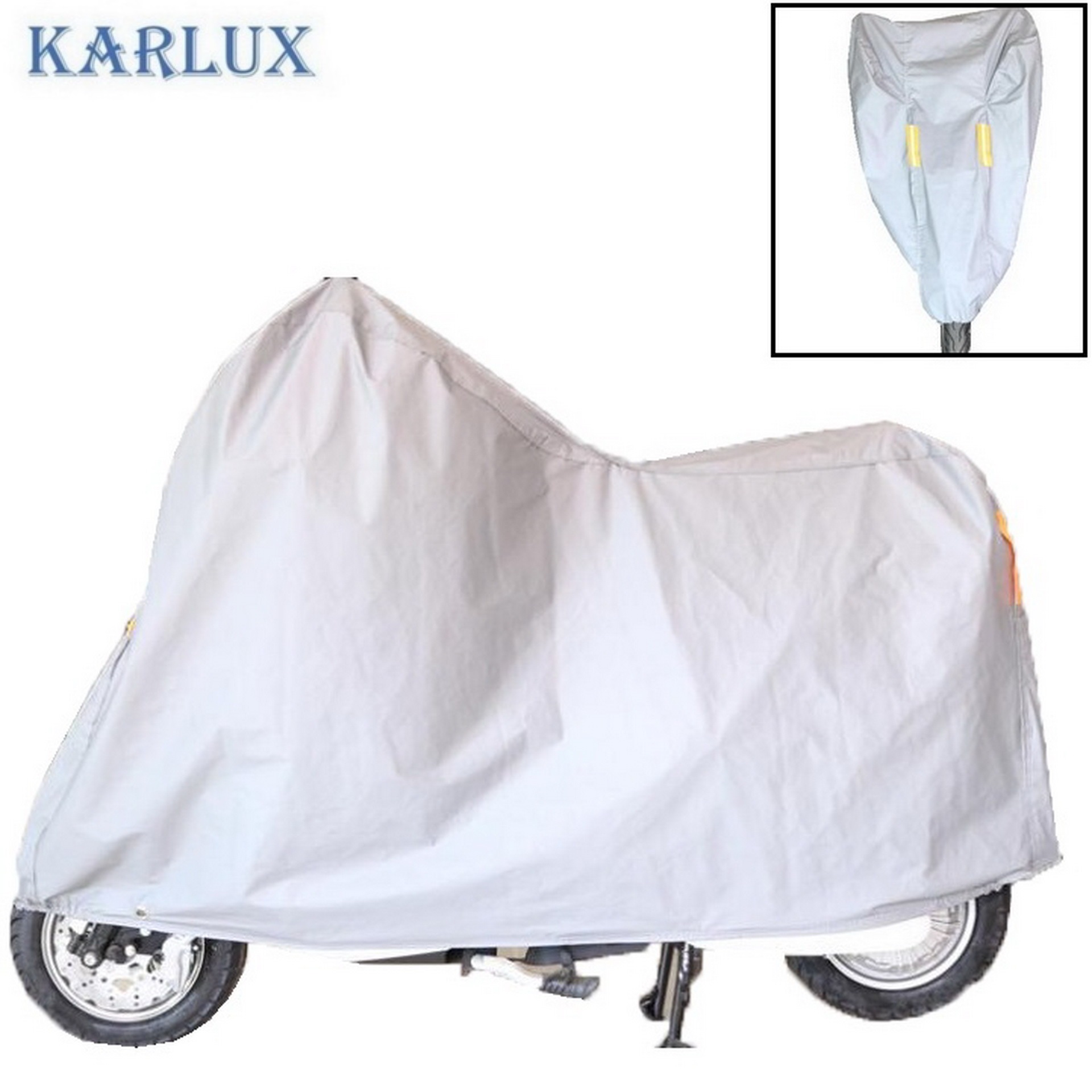 Karlux Large ผ้าคลุมรถมอเตอร์ไซค์ บิ๊กไบค์ จักรยาน สีเงิน Motorcycle Motorbike Cover