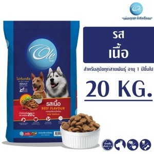 ภาพหน้าปกสินค้าOle (โอเล่) 1 สี อาหารเม็ดสำหรับสุนัข อายุ 1 ปีขึ้นไป ขนาด 20 KG ที่เกี่ยวข้อง