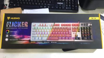 Nubwo NK-34 Flicker Mechanical คีย์บอร์ดเกมมิ่งมีปุ่มหมุนปรับเสียง