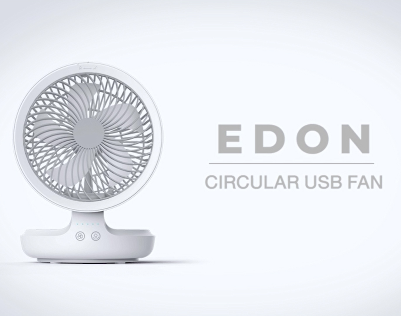 พัดลมไร้สายแบบตั้งโต๊ะหรือแขวนผนัง EDON Circular USB Fan หมุนส่ายได้