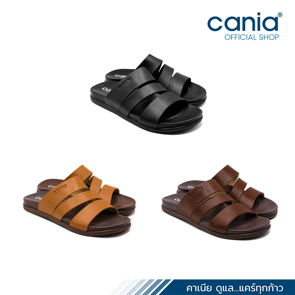 CANIA คาเนีย รองเท้าแตะลำลองชาย CM12121 - สีดำ, แทน, น้ำตาล Size 40-44
