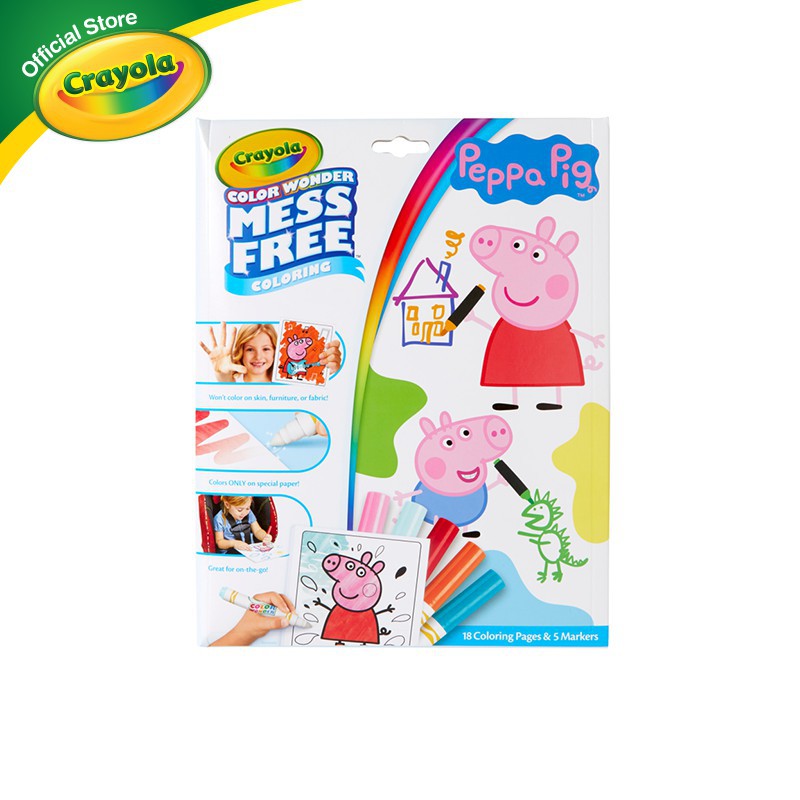 Crayola Color Wonder Mess Free Peppa Pig เครโยล่า สมุดระบายสีคัลเลอร์วันเดอร์ เปปป้าพิก สำหรับเด็กอายุ 3 ปี ขึ้นไป