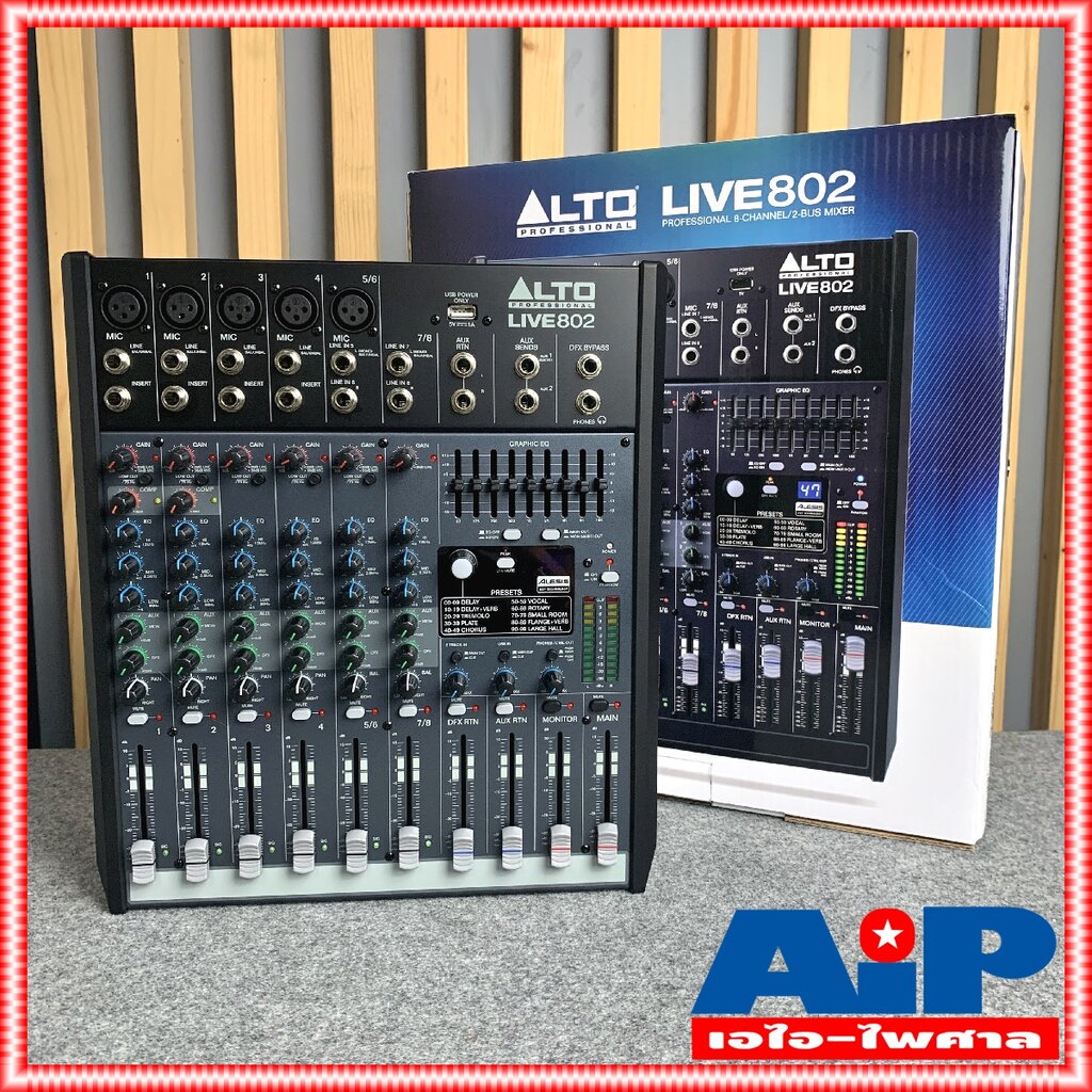 ALTO LIVE-802 MIXER เครื่องแต่งเสียง เครื่องปรับแต่งเสียง เครื่องเสียง  มิกเชอร์ มิกซ์ LIVE 802 LIVE802 เอไอ-ไพศาล | Lazada.co.th