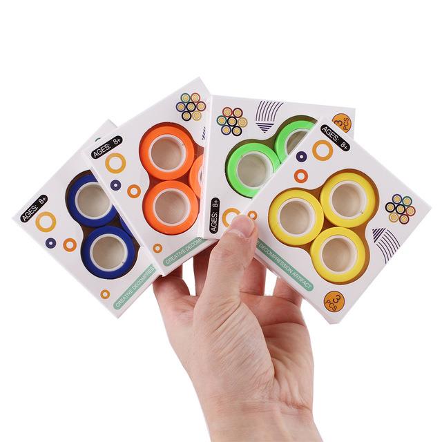 3Pcs/set Strong Magnetic Ring Rotating Fingertip Spinning Top Children's  Adult Toys Fidget Spinner Anxiety Stress Reliever