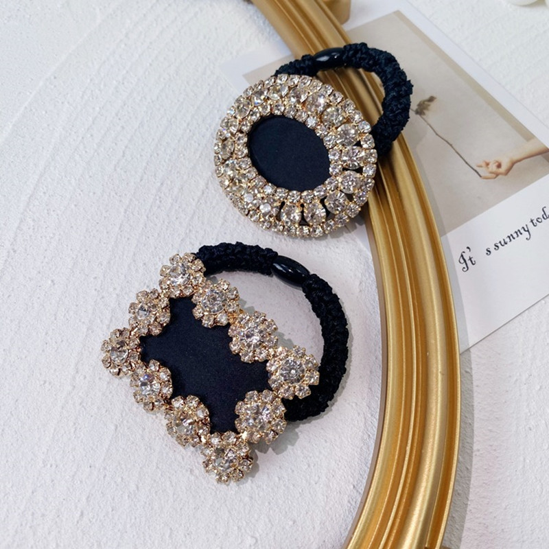 Full Rhinestone Hair Ties Fashion Accessories Women Rhinestone Round