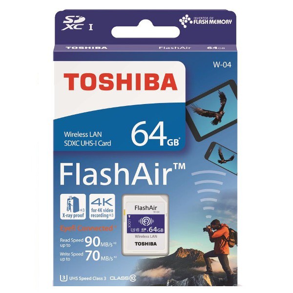 Toshiba 64GB FlashAir SDXC with wifi 90MB/s (W-04)