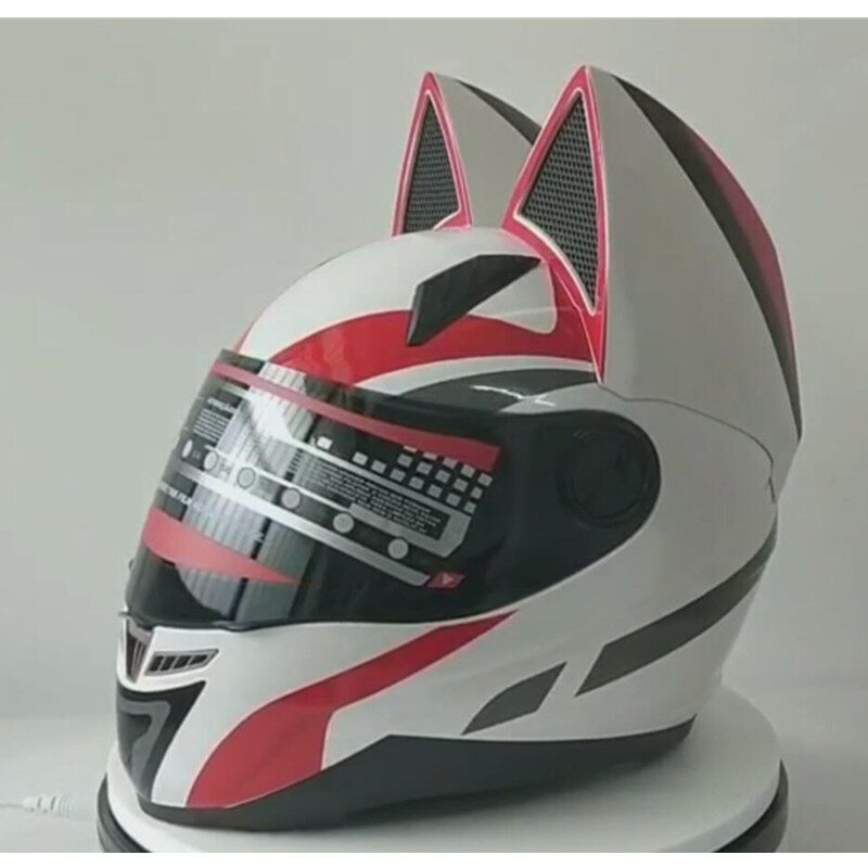 NITRINOS Motorcycle Helmet Women Moto Helmet Cat Ear Helmet Personality ...