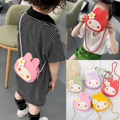 Children Small Shoulder Bag Cute Cartoon Rabbit Flowers Cross-body Fashion Girls Messenger Bags