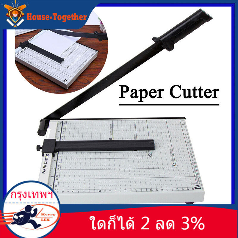 （ในสต็อก， กรุงเทพ）เครื่องตัดกระดาษ แท่นตัดกระดาษA4อัตโนมัติ ตัดได้สูงสุด12แผ่น/ครั้ง เครื่องตัดกระดาษ A4 แท่นตัดกระดาษ ที่ตัดกระดาษ เครื่องตัดรูป ราคา ถูก (ขนาด A4 ) เครื่องตัดรูป ทำจาก โลหะ ทนทาน A4 Paper Guillotine Cutter