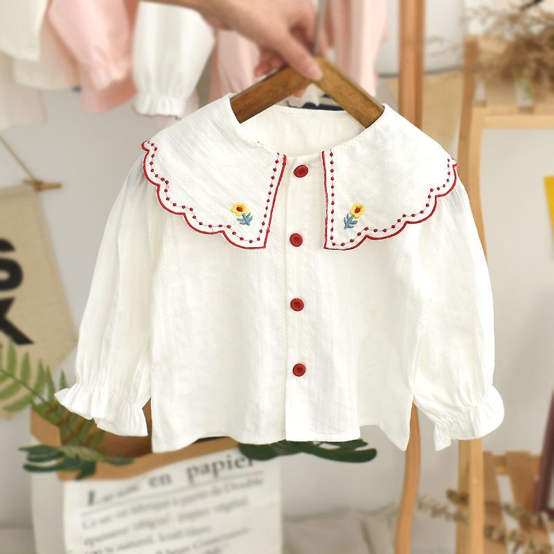 Baby 03 years old girl's shirt spring and autumn fried street fashion