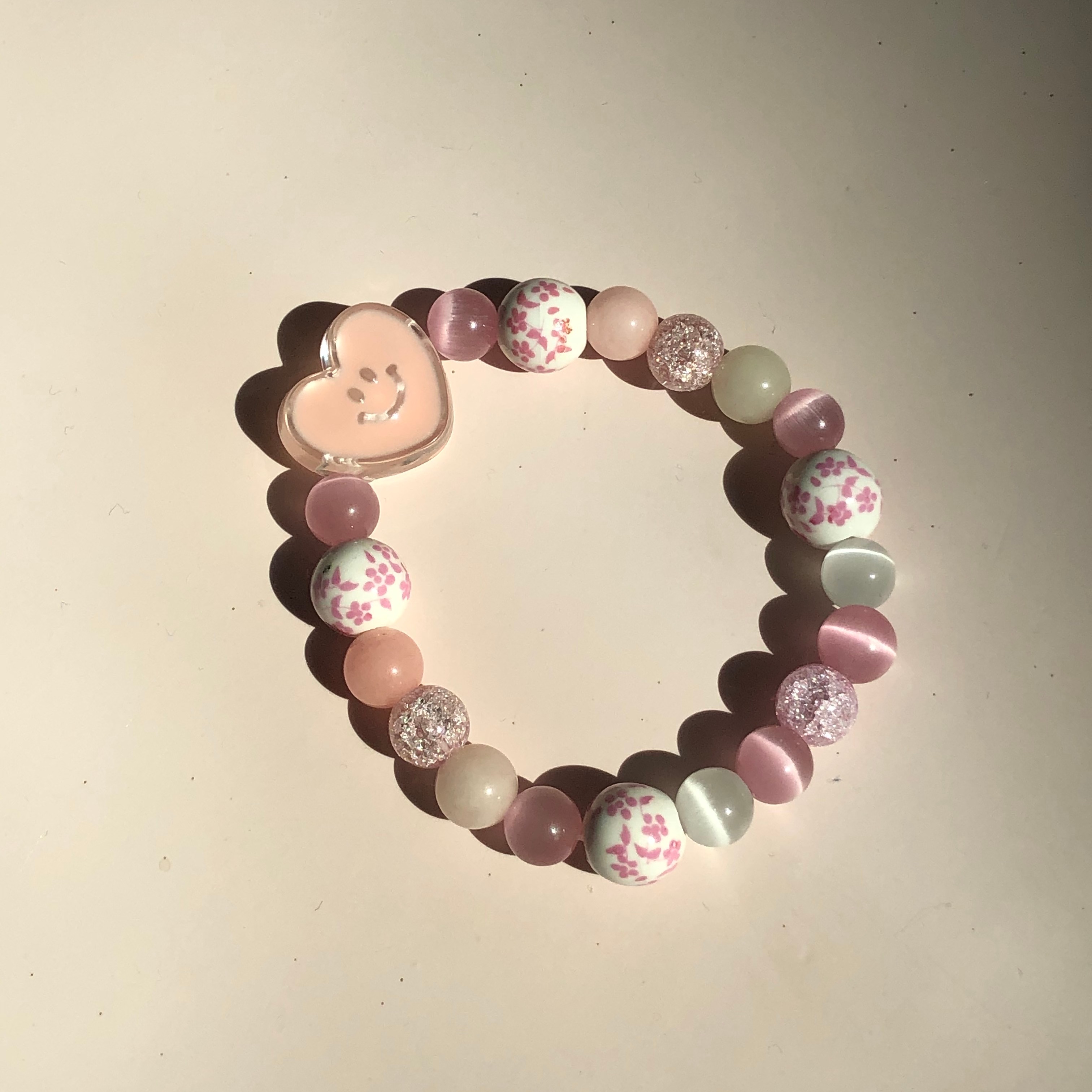LETSGETAWAY - Lucky Stone Bracelet (Preorder 10 days) *ไม่ต้องเผื่อไซส์นะคะ* / กำไลข้อมือหินมงคล สุดน่ารัก รุ่น Cherry Blossom (สินค้าจัดส่งหลังสั่งซื้อ 10 วัน ทำการ)
