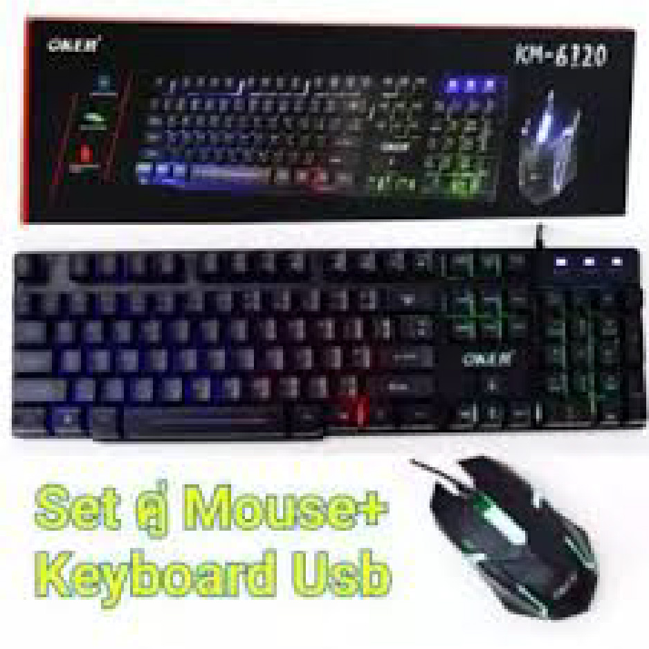 OKER Keyboard & Mouse Blacklight Gamingรุ่น 6120เซ็ตคู่เมาส์+คีย์บอร์ด    ไฟทะลุมาใหม่ชุดสุดคุ้ม