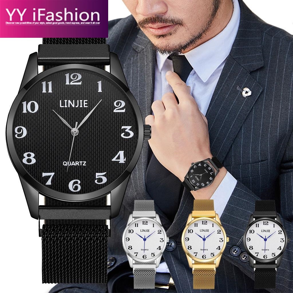 YY iFashion ♣ Men Stainless Steel Watch Luxury Quartz Wrist