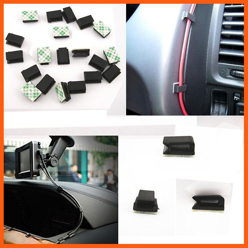 Best Quality คลิปหนีบสายไฟสำหรับติดรถยนต์ 20 ชิ้น อุปกรณ์เสริมยานยนต์ automotive accessories สายชาร์จ charging cable switch อิเล็กทรอนิกส์ electronics อะไหล่รถยนต์ auto parts