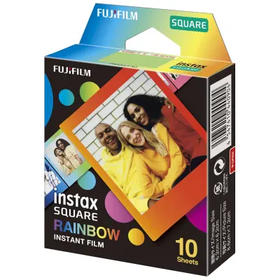Fujifilm Instax ฟิล์มโพลารอยด์ Black/Rainbow/สำหรับ Fujifilm Instax SQ1 SQ10 SQ6 SQ20กล้อง SP-3 Pinter Lomography Lomo Instant กล้องสี่เหลี่ยม