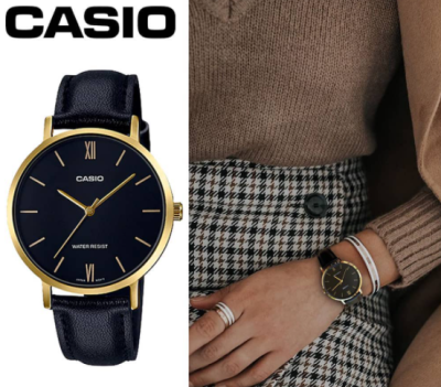 นาฬิกา Casio รุ่น LTP-VT01GL-1B นาฬิกาผู้หญิง สายหนังสีดำ ขอบหน้าปัดทอง ของแท้ 100% รับประกันสินค้า 1 ปีเต็ม นาฬิกา Casio รุ่น LTP-VT01GL-1B นาฬิกาผู้หญิง สายหนังสีดำ ขอบหน้าปัดทอง ของแท้ 100% รับประกันสินค้า 1 ปีเต็ม