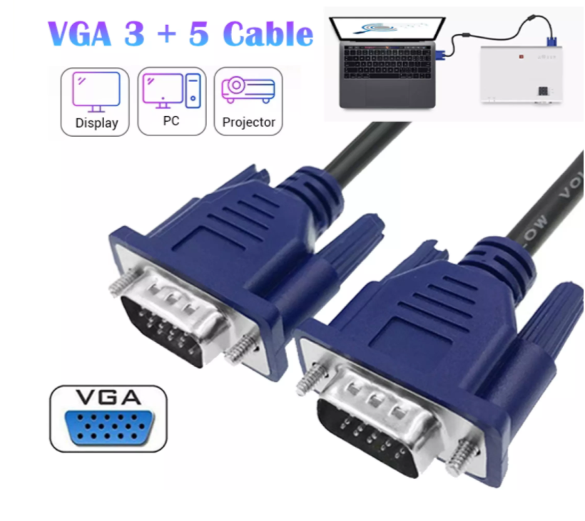 สายต่อจอ VGA Monitor สายต่อจอคอมพิวเตอร์ สาย VGA male To VGA male 15pin Cable 1.5m 2m 3m 5m  (MT022)