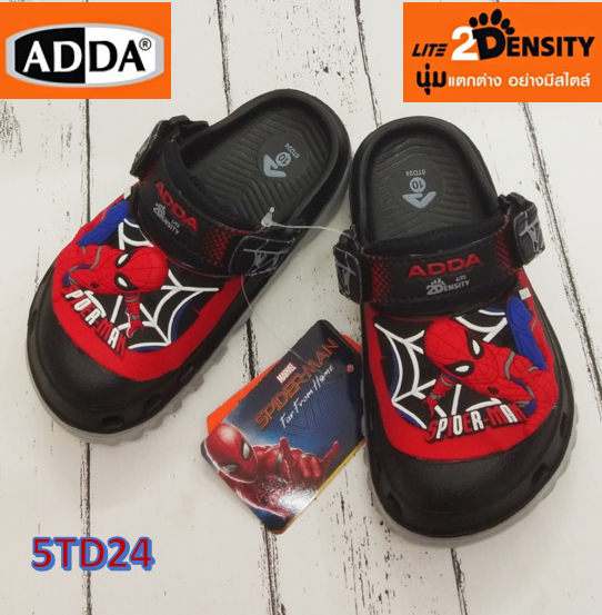 SCPPLaza รองเท้าเด็ก รัดส้น ทรงcrocs ADDA 2 Density รุ่น 5TD24 Spiderman นุ่มมาก เบาสุดๆ ปกป้องเท้าดีเยื่ยม ลดราคาพิเศษ พร้อมส่ง จัดส่งเคอรี่่