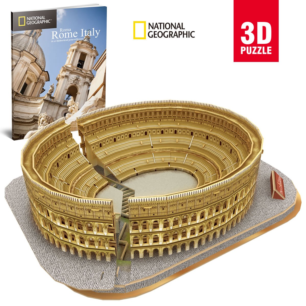 โมเดล 3 มิติ โมเดล The Colosseum +พร้อมหนังสือความรู้ สิ่งก่อสร้าง โมเดล 3D ตัวต่อ ตัวต่อกระดาษ จิ๊กซอว์ จิ๊กซอ Jigsaw สำหรับเด็ก ของขวัญ ของสะสม