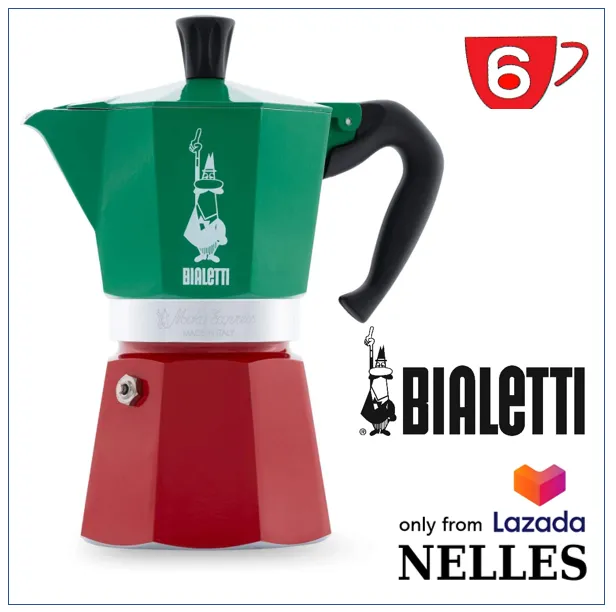 Bialetti 6 ถ้วย หม้อต้มกาแฟ เบลเล็ตติ ขนาด 6 cup Moka Pot Espresso Italy
