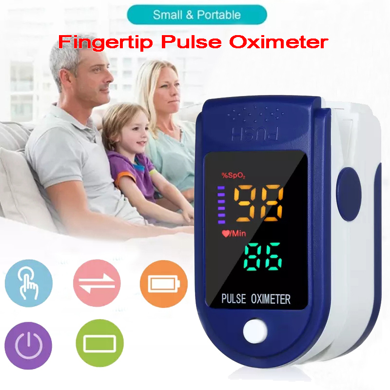 Fingertip Pulse Oximeter เครื่องวัดออกซิเจน เครื่องวัดออกซิเจนในเลือด เครื่องวัดออกซิเจนปลายนิ้ว วัดชีพจร เครื่องวัดออกซิเจนในเลือด วัดออกซิเจน เครื่องวัด วัดอัตราการเต้นหัวใจ อุปกรณ์ตรวจวัดชีพจร หน้าจอดิจิตอล วัดค่าแม่นยำ Blood Oxygen