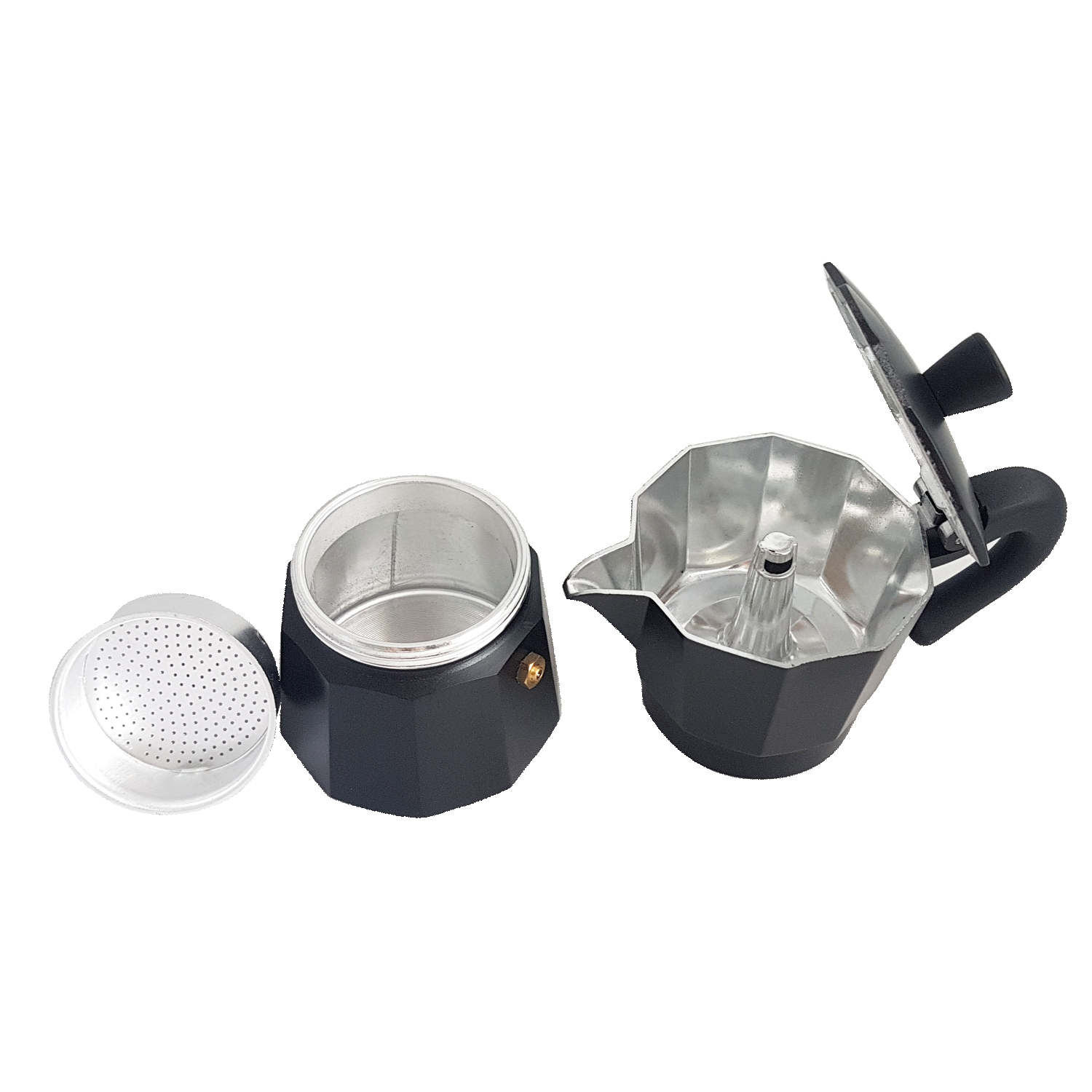 หม้อต้มกาแฟสด เอสเพรสโซ่ ขนาด 3 ถ้วย หรือ150ml. By Scanproducts Moka Pot 3cup Premium Aluminum-Black