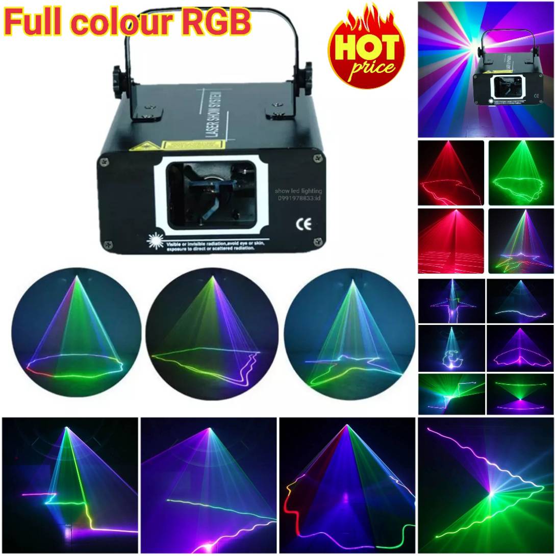 เลเซอร์ไฟดิสโก้ 1หัว7สี laser disco Full Color ไฟเลเซอร์ลายเส้น 7สีไฟดิสโก้เธค ไฟดิสโก้เทค ไฟ Laser