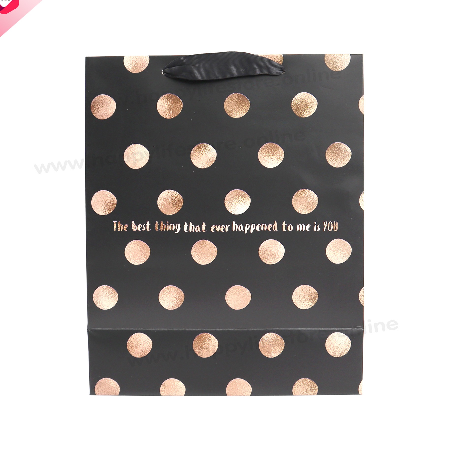 HappyLife Gift Bag ถุงกระดาษ ถุงของขวัญ เทศกาลต่างๆ  ถุงหูเชือก ถุงใส่ของ  พร้อมการ์ด ขนาด 32x26x12.5 cm สี #8