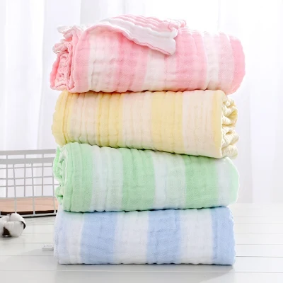 6 Layers Organic Cotton Muslin Blanket Double Gauze Bath Towel Baby Tassel Blankets Newborn Diaper Swaddle Wrap Photo Props