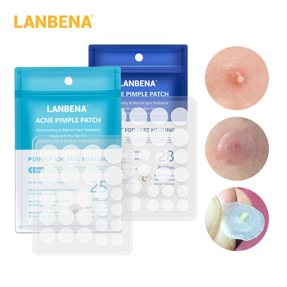 LANBENAสติ๊กเกอร์แผ่นซับสิว แบบโปร่งใสPatch Acne Pimple day and night-0700