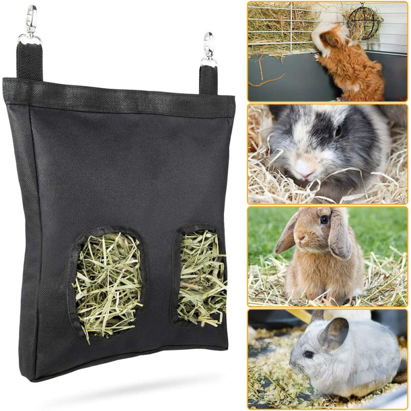 LICHENP Chuột đồng Chinchilla Đối với động vật nhỏ Guinea Rabbit Hay Feeder Túi đựng thức ăn Người giữ bao Túi cỏ khô Máy phân phối cho ăn