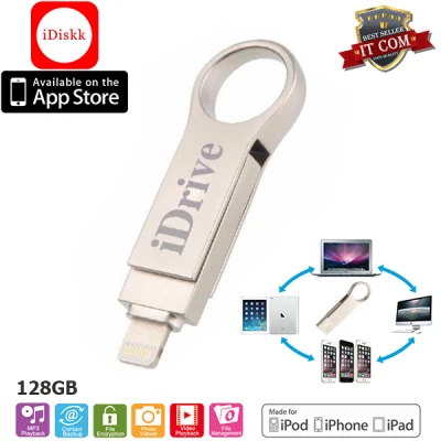iDrive iDiskk Pro LX-814 USB 2.0 128GB แฟลชไดร์ฟสำรองข้อมูล iPhone,IPad