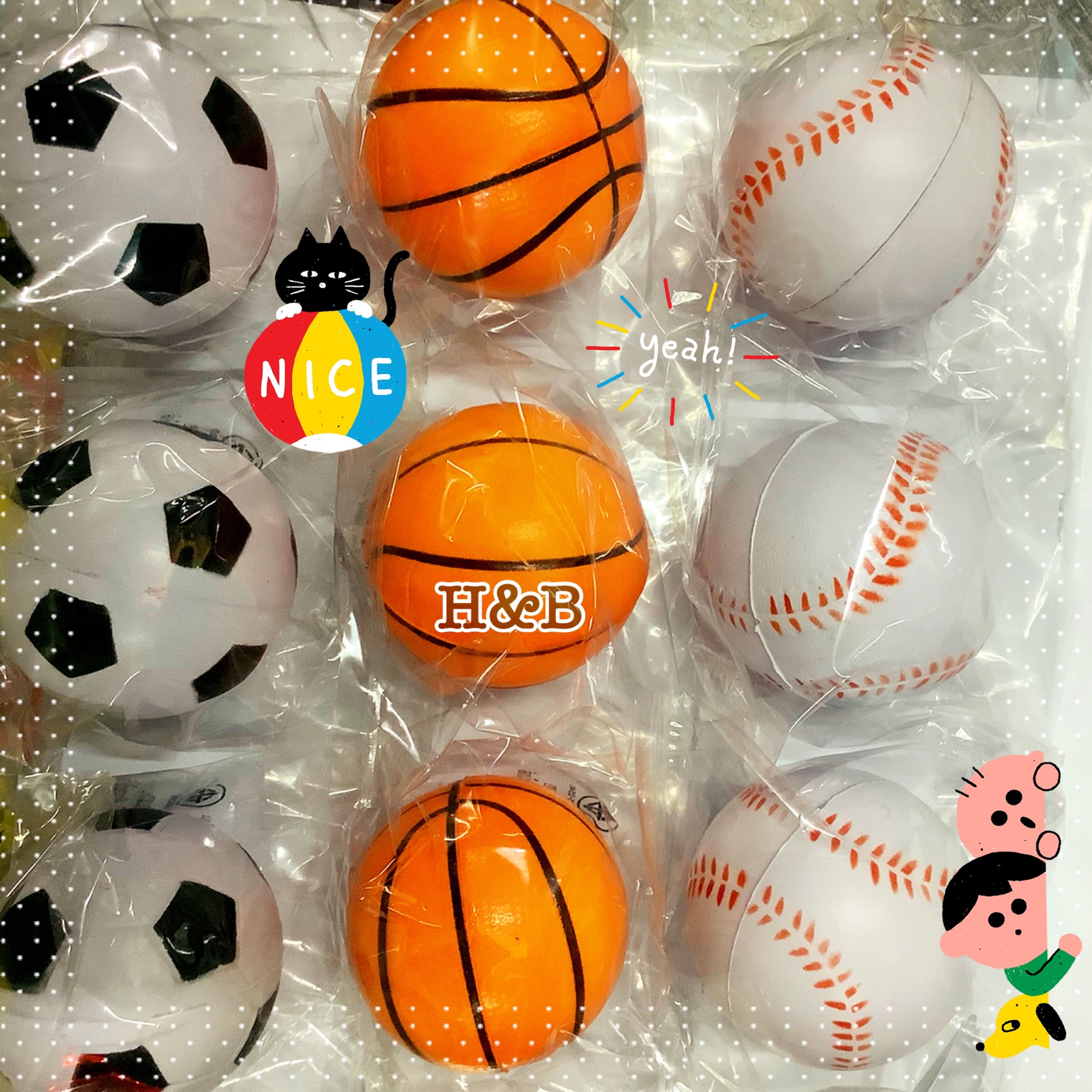 ลูกบอล บอลบีบ บริหารมือ บอลนิ่ม 3ลูก คละลาย บอลเด้งได้ ขนาดพอดีมือ ของเล่น Ball