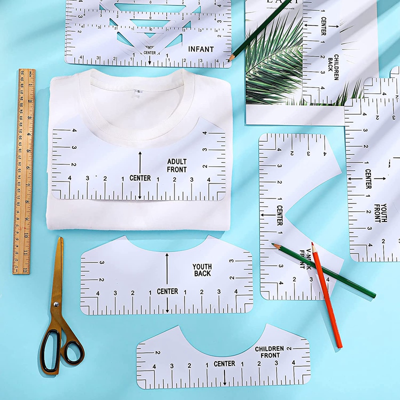 13 Pieces T-Shirt Ruler Guide Set,T-Shirt Ruler Tool,DIY Printing ...