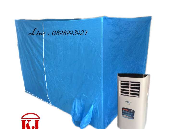 เต็นท์แอร์มุ้งสำหรับแอร์เคลื่อนที่ขนาด5ฟุตรุ่นทึบ กยส.150x200x150cm รูแอร์รูระบายขนาดใหญ่สำหรับแอร์เคลื่อนที่(เฉพาะเต็นท์)+ฟรีหลอดไฟLEDเต็นท์