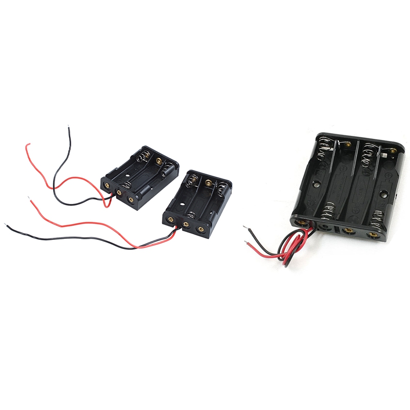 >> SO SÁNH GIÁ GAME AAA | Shopee Lazada Sendo Tiki 52 4Pcs Rectangle Plastic Battery Holder Box W Wire Leads 4 x 1.5V AAA & 3 x AAA 1.5V