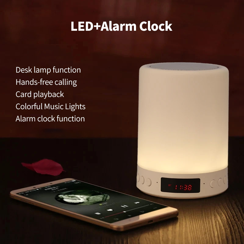 LED Table Lamp Charging Alarm Clock Audio Night Light Wireless