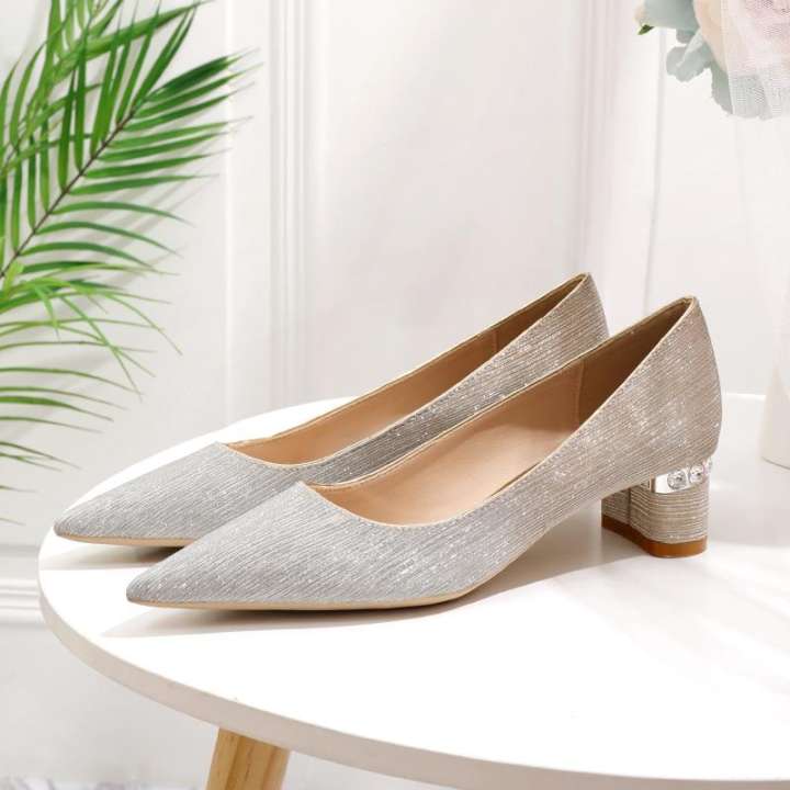 thick heel wedding shoes