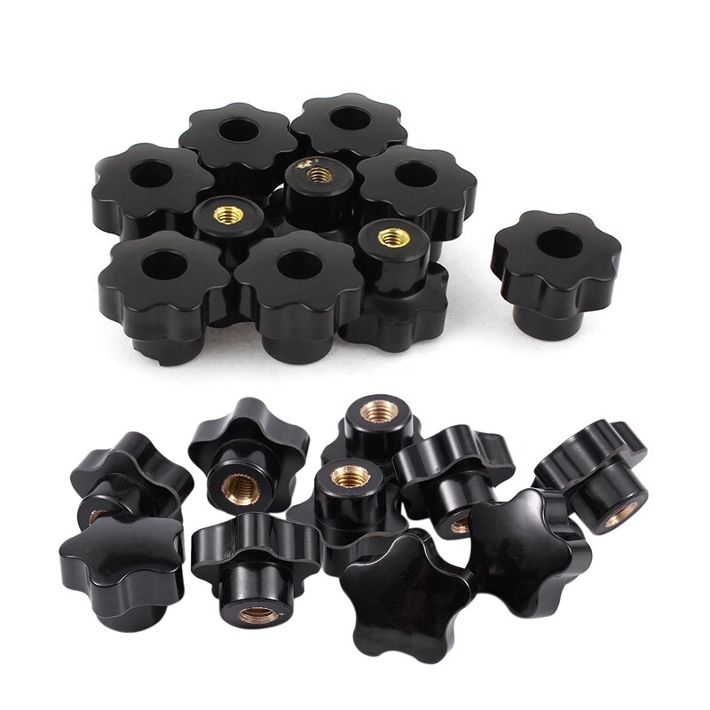 10pcs Universal Black Plastic Round Knob Handle Clamping Nuts M625 for Machine Tool