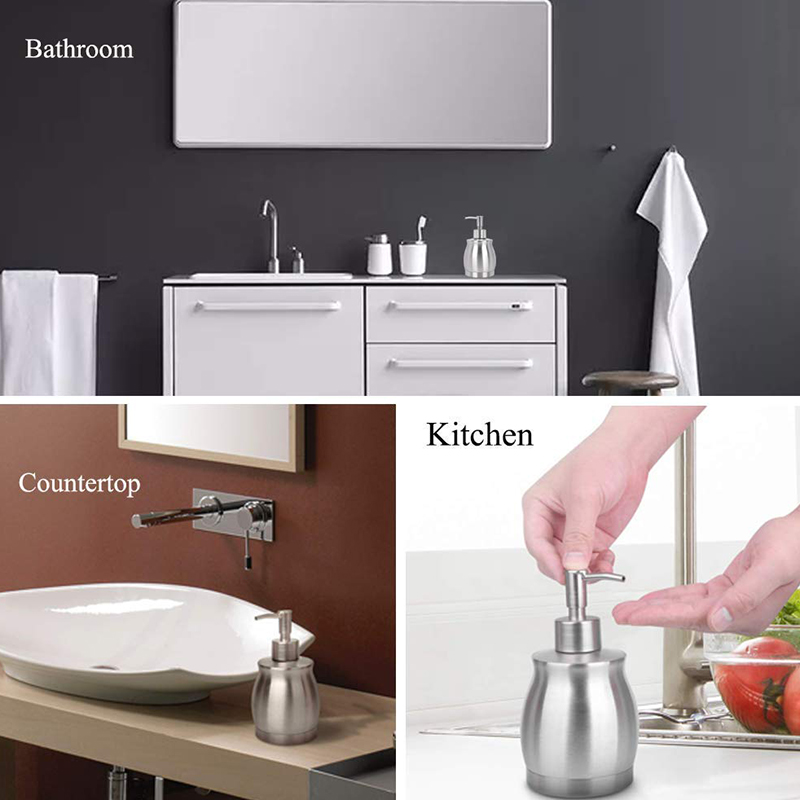 Stainless Steel Countertop Soap Dispenser Prime 390 Ml Liquid Bottle