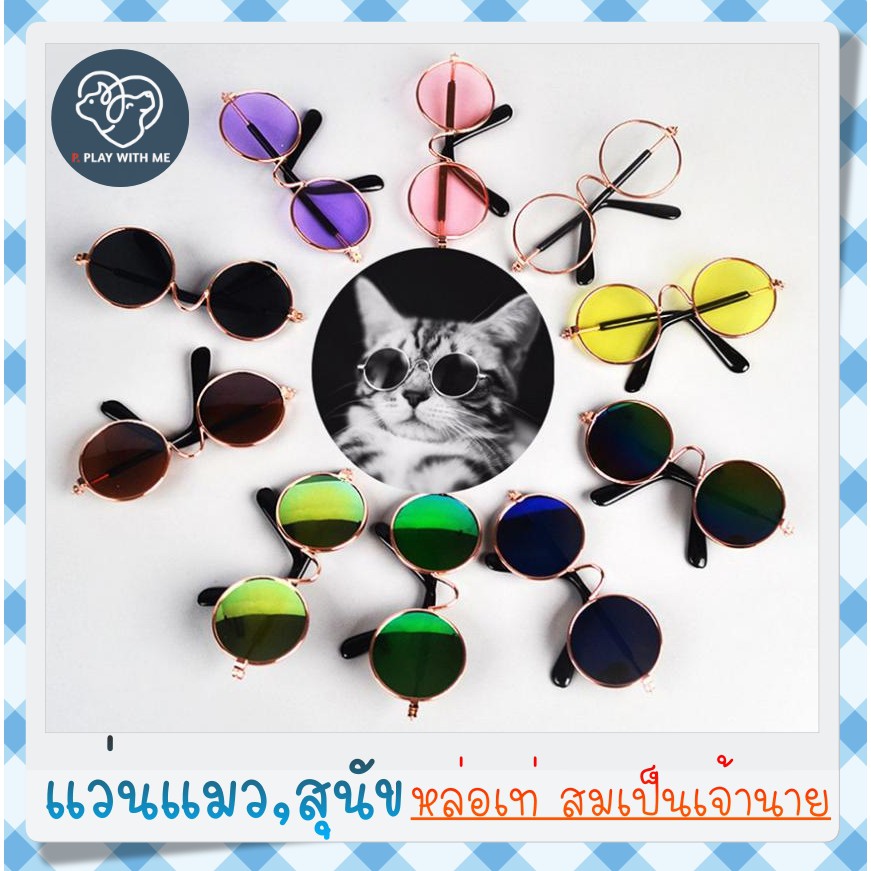 ✅พร้อมส่ง✅ แว่นตาแฟชั่น สำหรับสัตว์เลี้ยง แว่นแมว แว่นตาแมว แว่นตาหมา สุนัข Pet glasses