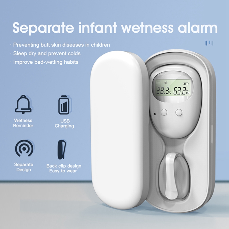 Wireless Urine Wet Alarm with Display Pee Alarm with Receiver Clipon