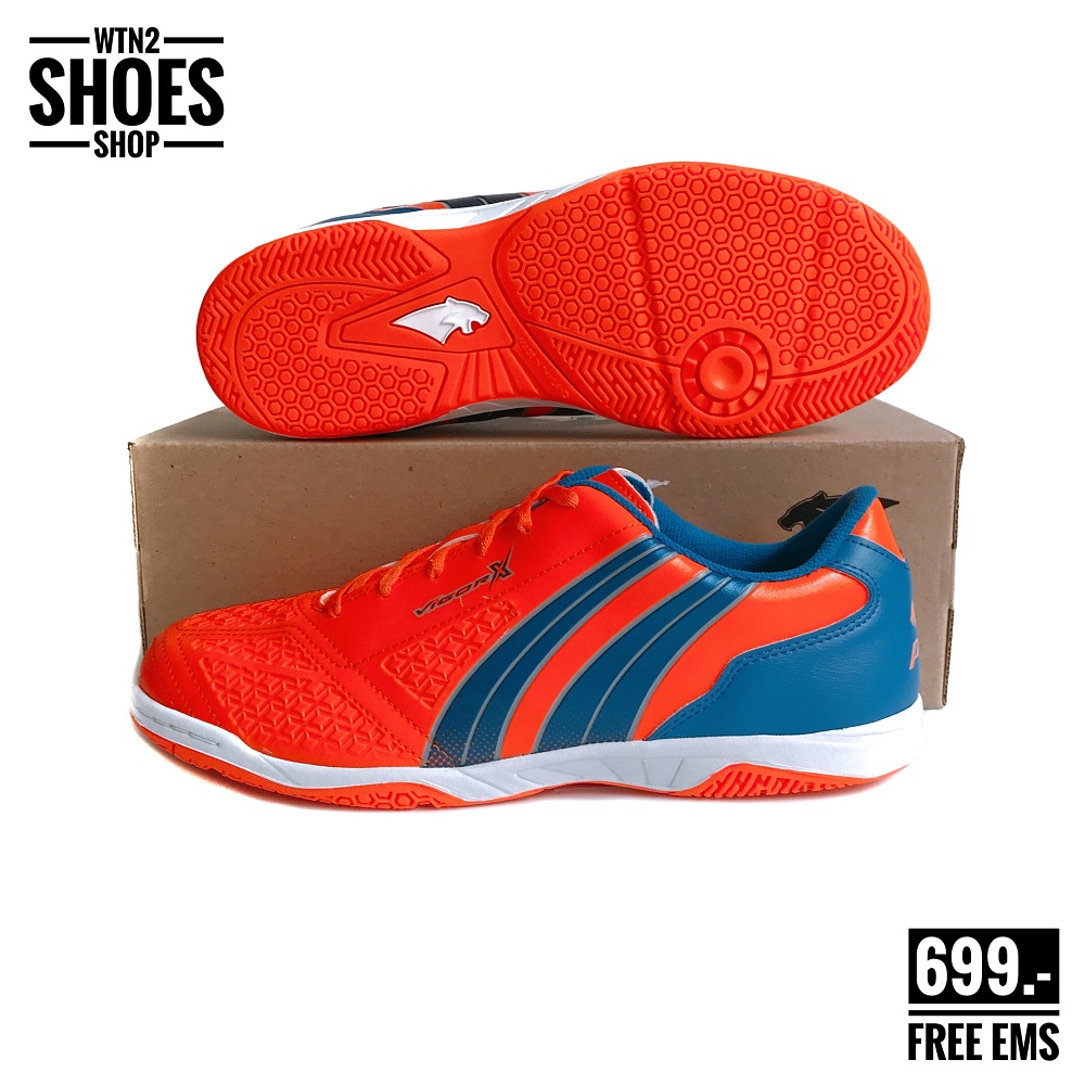 รองเท้าฟุตซอล Pan PF14AD VIGOR XS ELVALOY สีส้ม รองเท้าฟุตบอลแพน รองเท้ากีฬาฟุตซอล by WTN2 SHOES SHOP