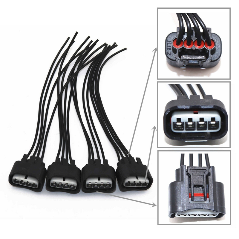 4Pcs Ignition Coil Pigtail Connector Repair Harness Kit Set for Toyota
