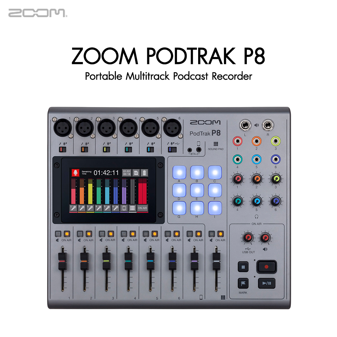 Zoom PodTrak P8 Portable Multitrack Podcast Recorder ประกันศูนย์ไทย