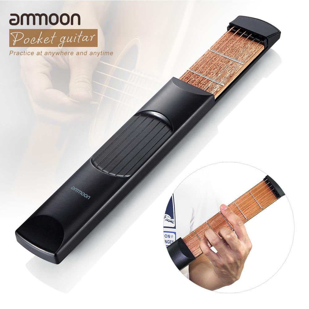 Ammoon Portable Pocket Acoustic Guitar Practice Tool Gadget Chord Trainer 6 String 6 Fret Model 3782