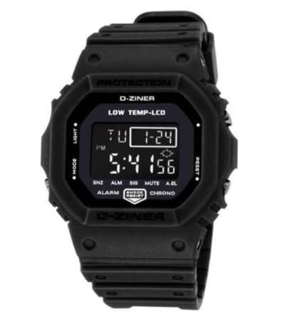 D-ZINER 8200 แถมกล่องแบรนด์ D-ZINER สายRubber สไตล์ G-SHOCK  ระบบดิจิตอล ดูวันที่ ตั้งปลุก จับเวลา กันน้ำได้