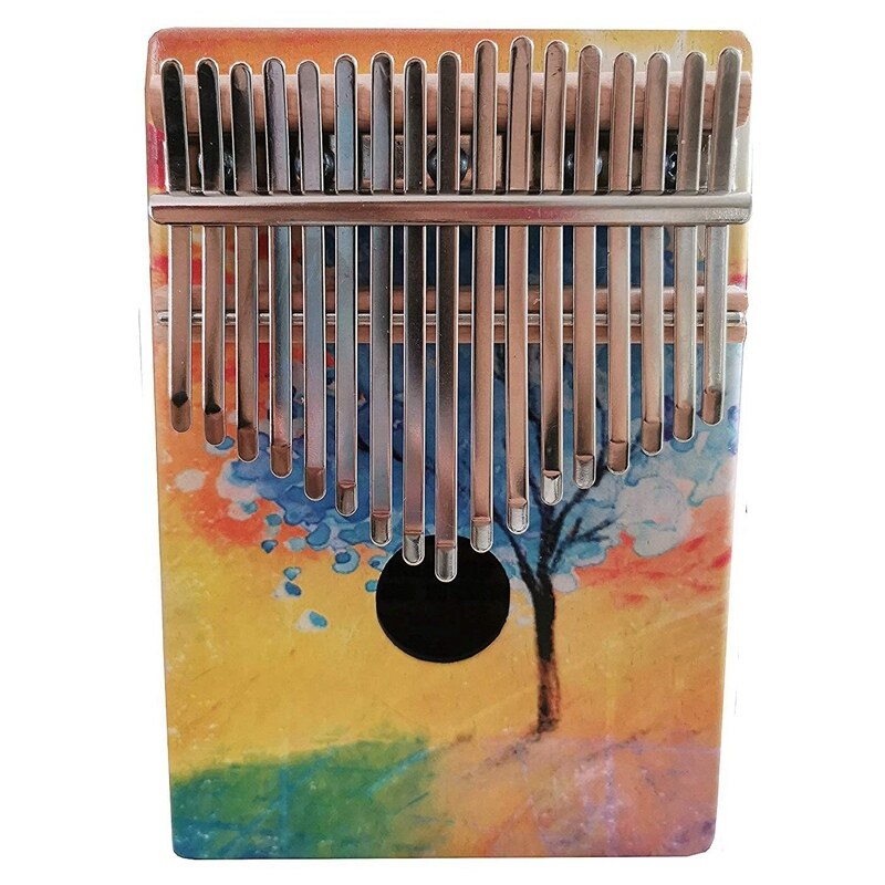 Kalimba 17 Keys Thumb Piano with Study Instruction and Tune Hammer Wood Hand Finger Piano Mbira Gifts for Kids Adult Beginners (Tree)
