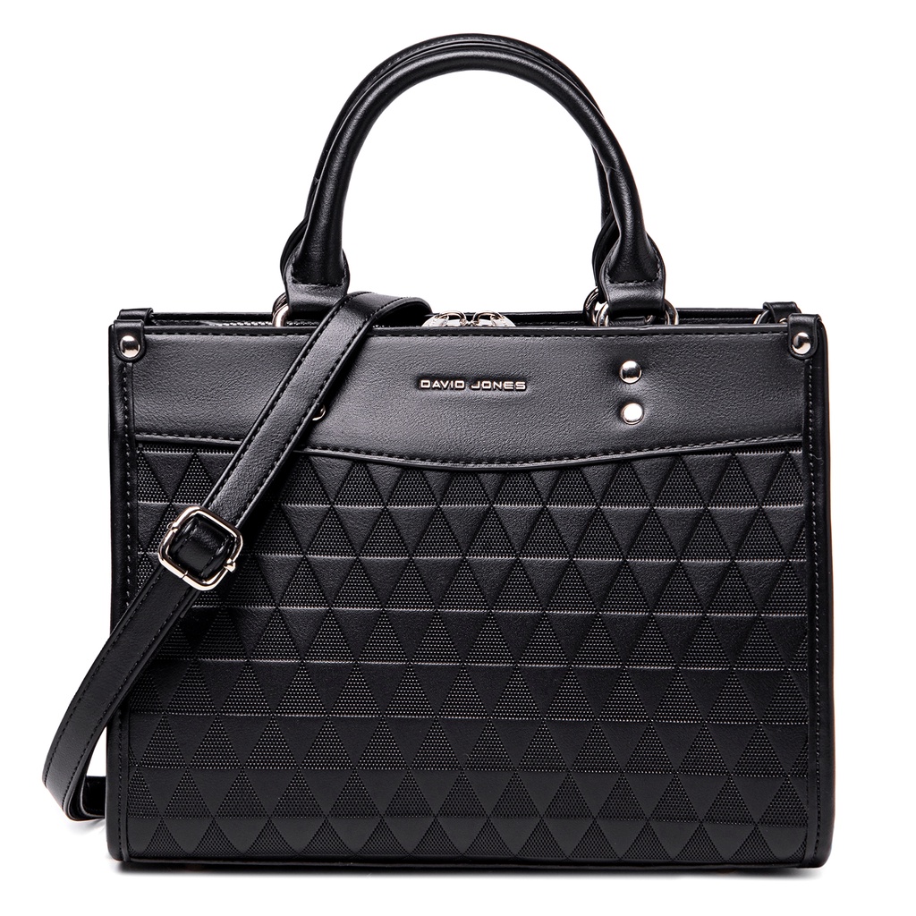 TOP★David Jones กระเป๋าสะพายไหล่ หนัง PU ทรงโท้ท แต่งหูหิ้ว แฟชั่นฤดู